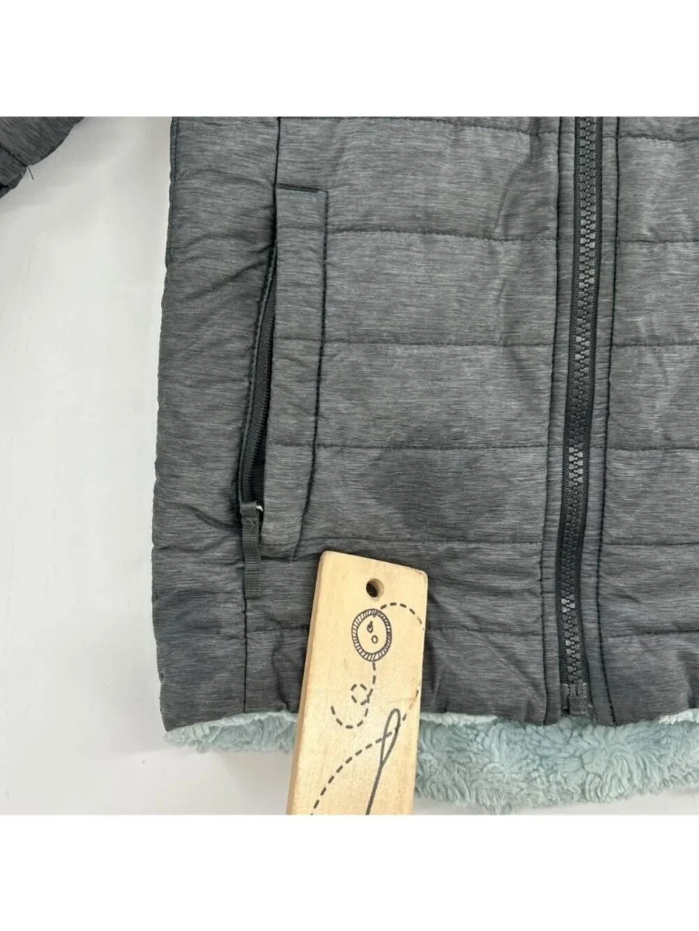 The North Face Mossbud Swirl Parka Girl's XXS Gray & Starlight Blue Full Zip